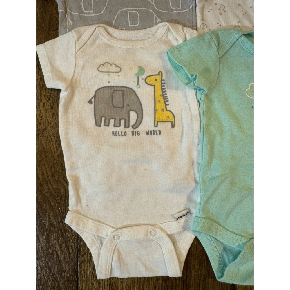 Gerber Baby Boy Onesies Tee Shirts 0/3 Months‎ Bodysuits Elephant Short Sleeved